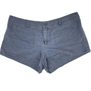 Free People Linen Blend Shorts Junior's Size 11 (Women's M) Blue Basic Normcore